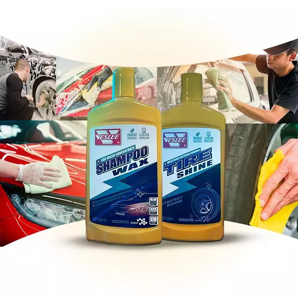 Shampoo Premium y Brillador De Llantas Para Auto