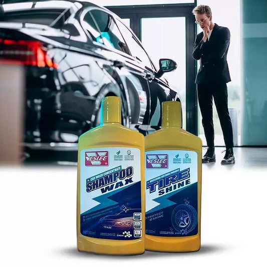 Shampoo Premium y Brillador De Llantas Para Auto